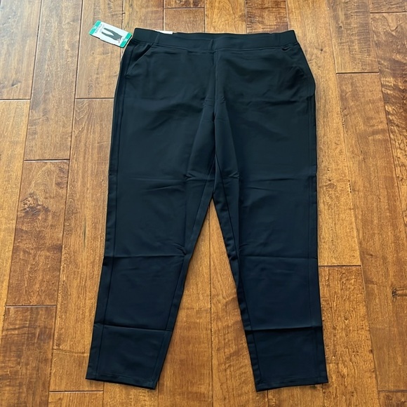 32 Degrees Cool Black Pants Ankle Length Knit Elastic Waist Tapered Smooth - Picture 3 of 9